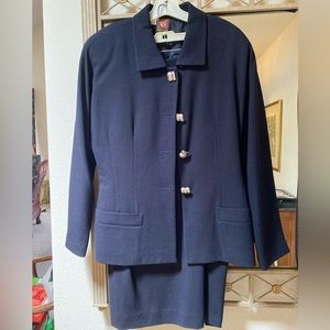 Anne Klein Wool Suit Jacket And Skirt Set - image 1